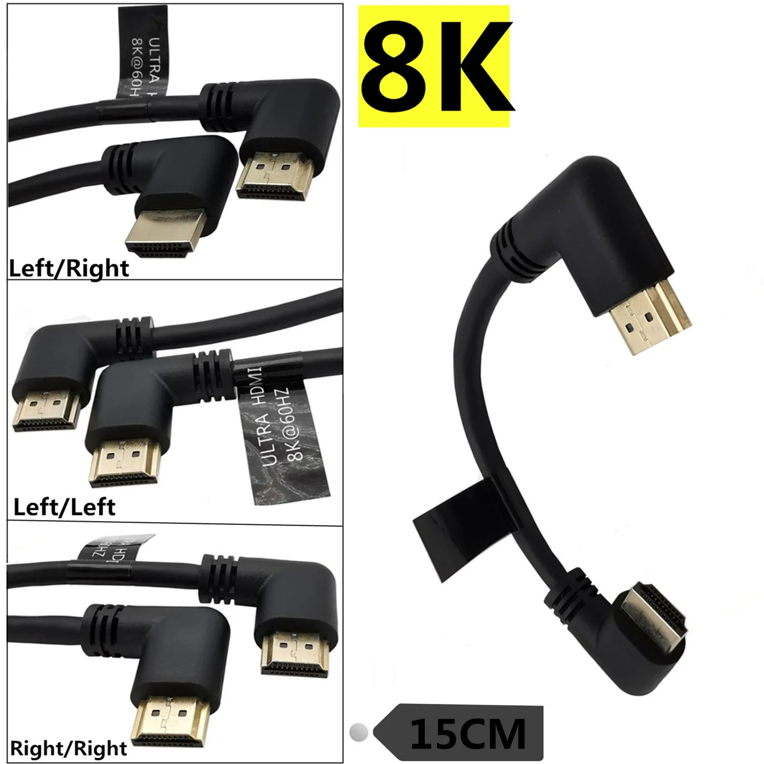 Cavo Hdmi 90 ° 8K Ultra Hd Compatibile Con Dolby Vision Xbox Ps4 Ps5 Apple Tv 4K Roku Fire Tv Switch Vizio Sony Lg Samsung