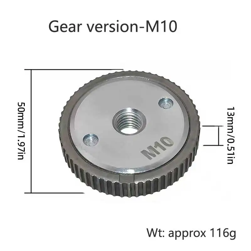 M10 Angle Grinder Quick-Release Self-Locking Grinding Head Pressing Plate Flange Nut, M14 Polisher Gear-Type Accessories