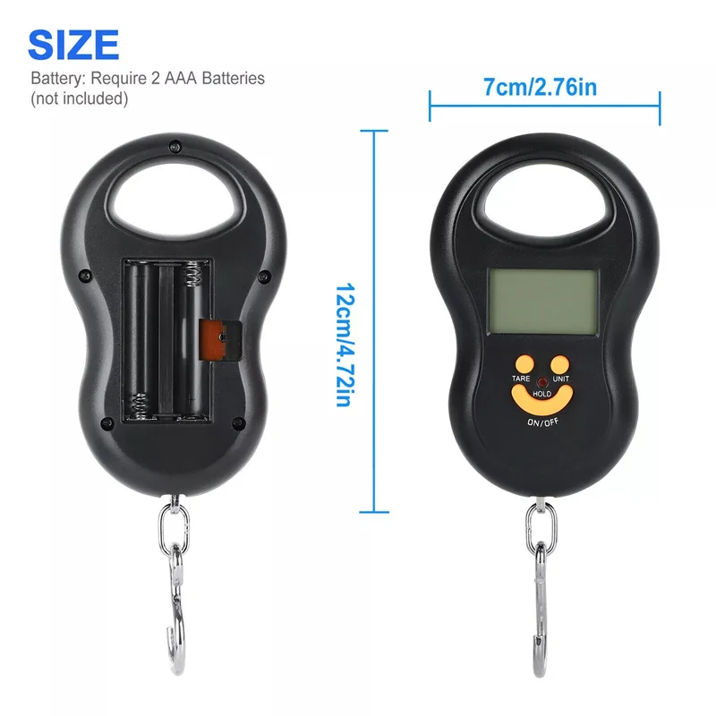 Balance digitale suspendue 50Kg 10g avec rétroéclairage LCD - Pèse-personne cuisine pêche voyage