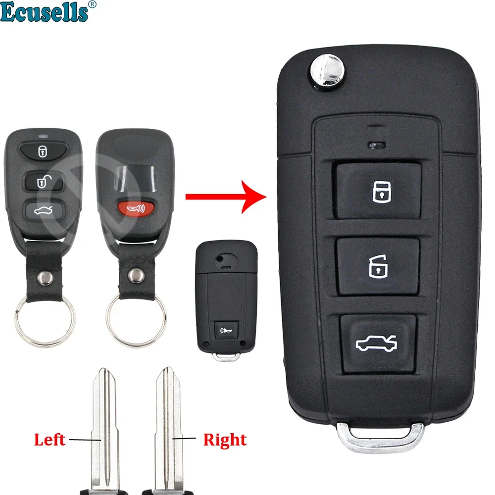 Pulsanti Fob 3 + 1 Per Custodia Chiave Remota Con Apertura Senza Chiave Modificata Per Kia Cerato Forte Spectra Optima