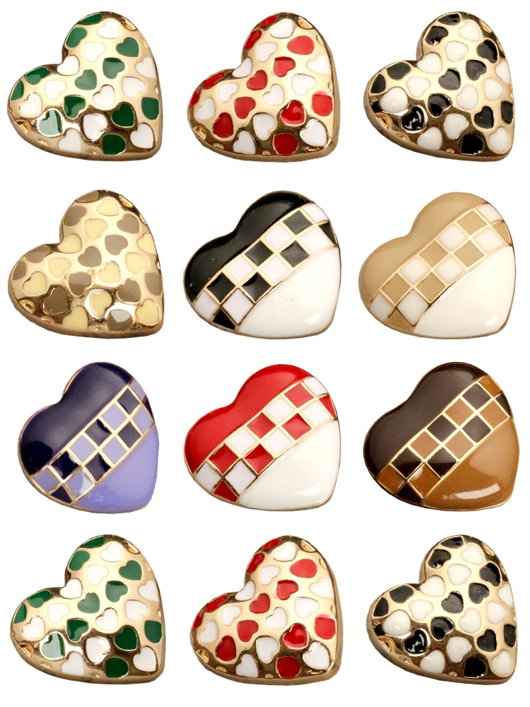 

Rock Black Color Heart Buttons for Women Geometry Round Flower Leaf Butterfly Crystal Brincos Party Jewelry Holiday Gift 6Pcs