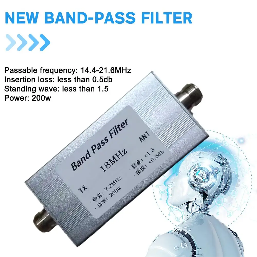 

2023 Band-pass Filter 18MHz 18M Large Bandwidth Band-pass Seat New Short-wave N Female Communication Anti-jamming M5A9