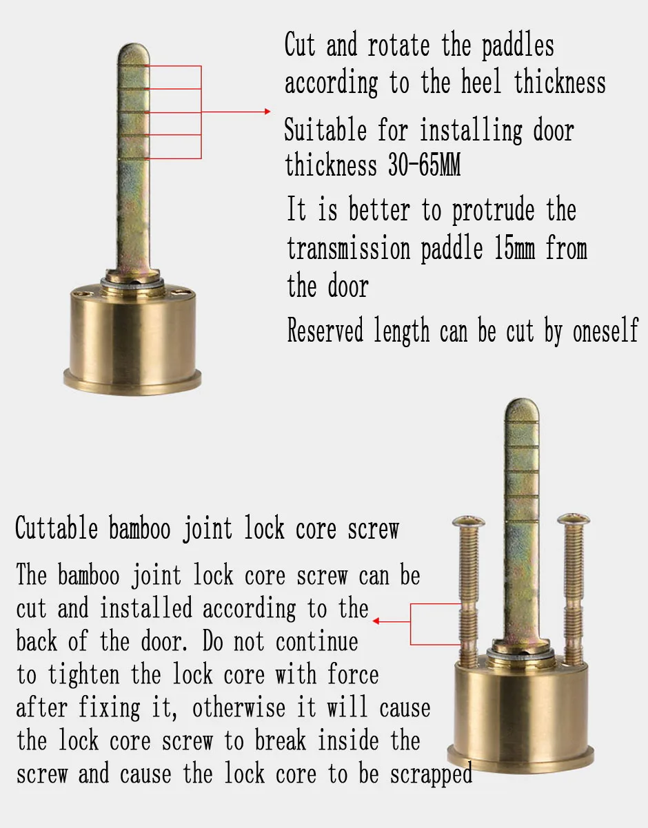 Anti-roubo Door Lock Core, Quarto, Exterior antiquado,