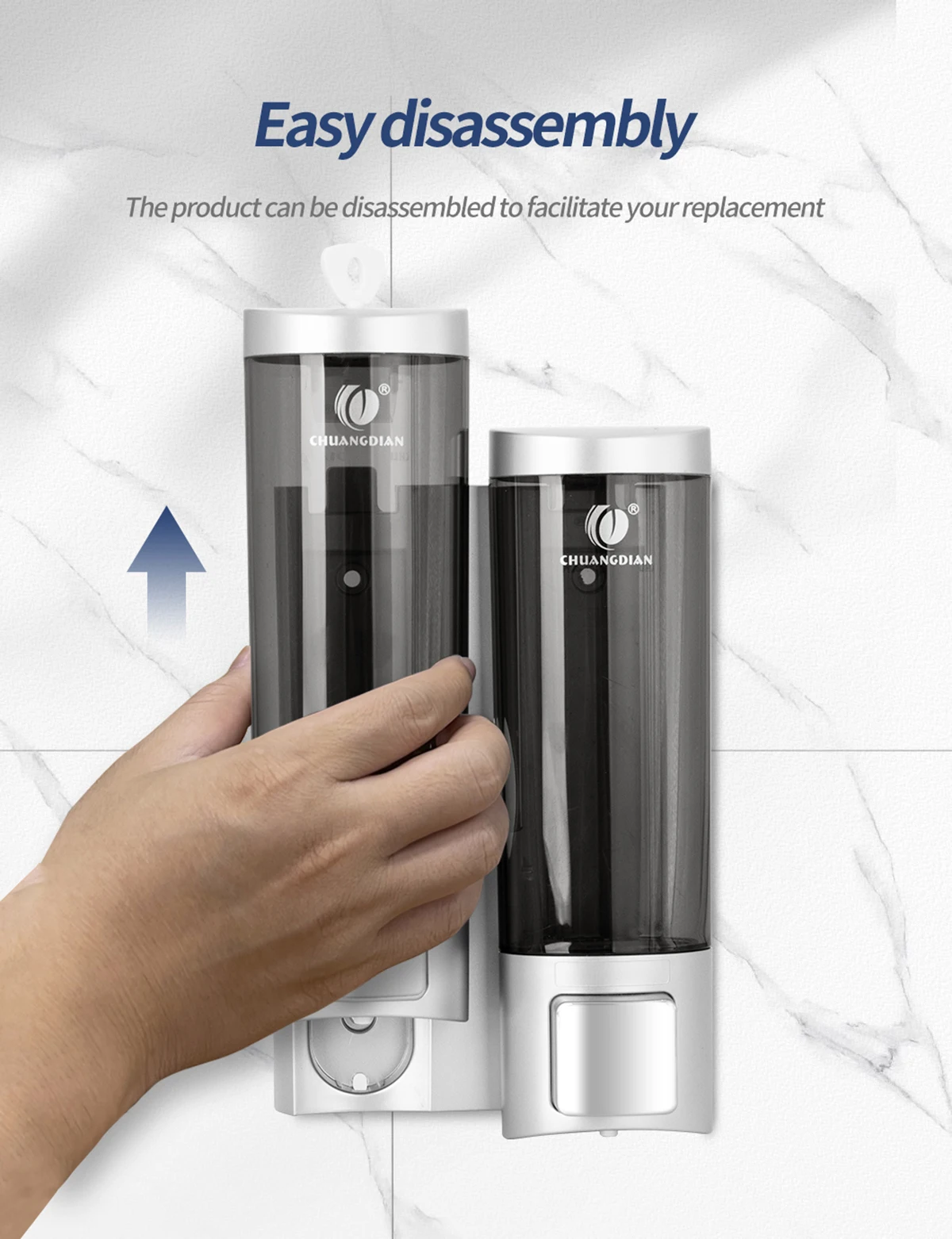 Shampoo Dispenser Shower Wall 1/2/3&times;200ML Chamber Refillable Liquid Soap Dispenser Bottle Bathroom Containers Transparent