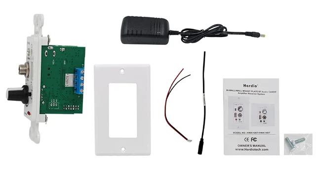 Herdio 100 Watt Max In Wand Audio Control Verstärker Empfänger 2 Kanal Wandplatte Wand mit USB Mikrofon Aux Eingang für Zuhause – Detail 2