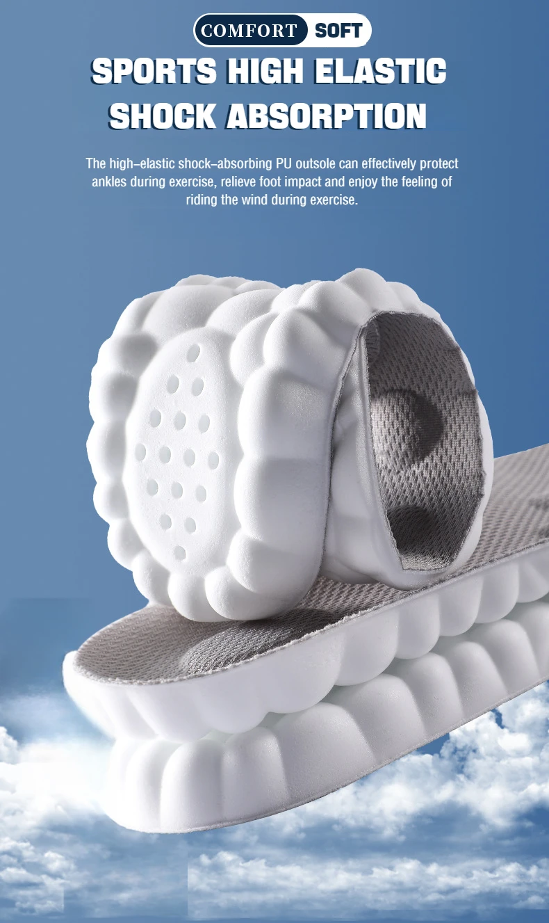 1Pair 4D Soft Plantar Fasciitis Insole Shoes Insoles for Feet Arch Support Orthopedic Inserts Sports Shock Absorption_voghion.com