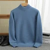 Thickened Autumn/Winter new 100% Merino wool pullover Cashmere sweater Men's half turtleneck pullover warm bottom knit shirt top 1