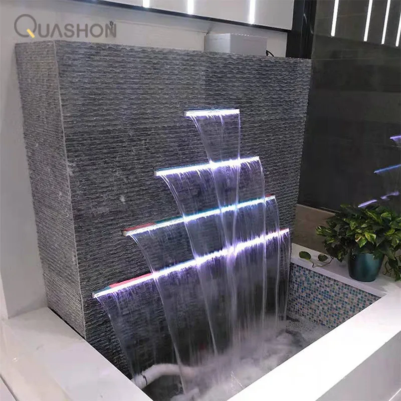 Water Wall LED Waterfall Outlet Descent Fountain Light AC110-265V Length Swimming Pool Wall Hanging Sheer Descent Cascade alien breed 3 descent pc