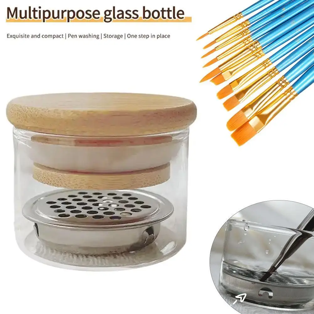 

1pc Nail Art Brushes Washing Cup Water Cleaner Easy Cleaning Mesh Layers Washer For Nail Art Sequins Tools Washing Bowl Cup