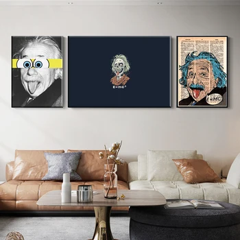Fun Portrait Artworks of Albert Einstein Printed on Canvas 2
