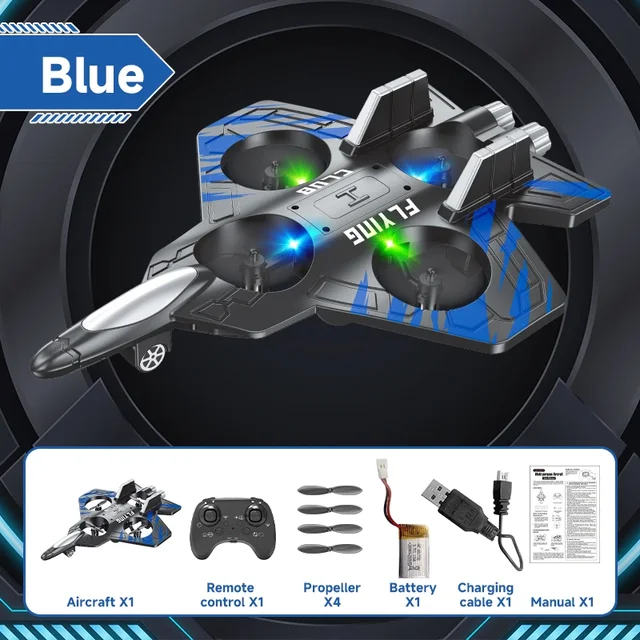 CZ01 2.4G 4CH RC EPP Foam Fighter Plane - 360 Degrees Stunt Tumbling, One-Key Takeoff, LED Lights - Best Kids Toy Gift 6