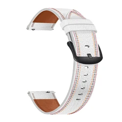 Premium 22mm Leather Sport Watchband - Replaceable Bracelet Accessory - 22mm Universal (Leather White)