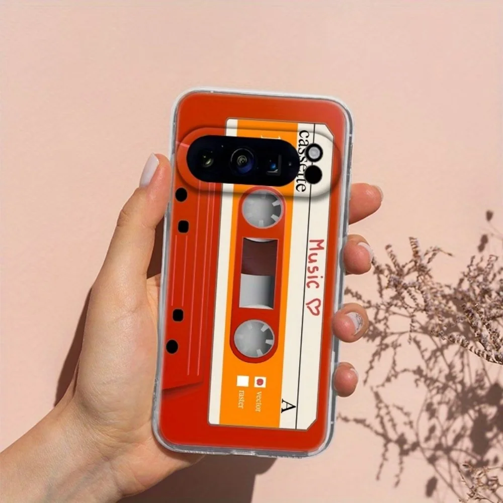 Vintage Cassette Pattern Soft TPU Anti-Slip Phone Cover