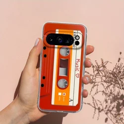 Vintage Cassette Pattern Soft TPU Anti - Slip Phone Cover - Google Pixel 8 Pro (Clear - LYH403)
