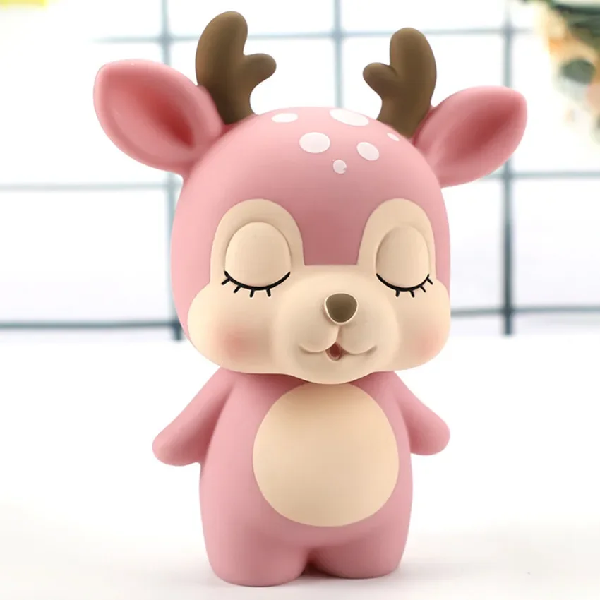 1PC Cartoon Deer Piggy Bank High Capacity Children Money Boxes Drop-resistant Piggy Banks Coin Bank Decoration Ornaments Gifts 4
