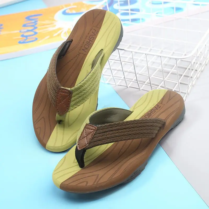 Non Slip Slippers Fashion Slippers Summer Men's Slippers Fashion Youth Personality Non-Slip Flip-Flops Outdoor Comfortable Casual Soft Sole Large Size 39-47