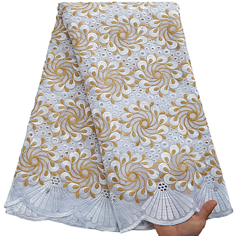 

Африканская кружевная ткань 2022, высококачественное кружево, Белая швейцарская вуаль, хлопковая ткань с вышивкой, кружевная ткань для женских свадебных платьев S2990
