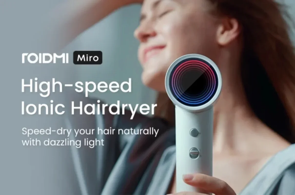 220V ROIDMI Miro Hair Dryer Affordable High Speed Rapid Air Flow Low Noise Smart Temperature Control 20 Million Negative Ions 4