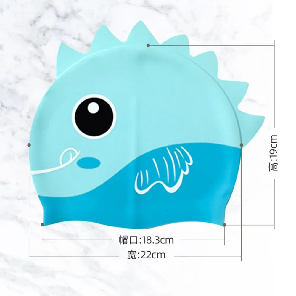 Diving Dinosaur Cartoon Pattern Protect Ears Children Swimming Cap Swimming Hat Swimming Cap Elastic Hat Swim Pool Hat 4