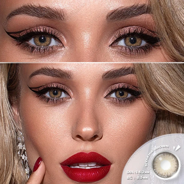 3 Tone Colored Contacts for Eyes Color Contact Lenses Brown Contact Lens  Beauty Pupilentes Cosmetic Eye Contacts Lens - AliExpress