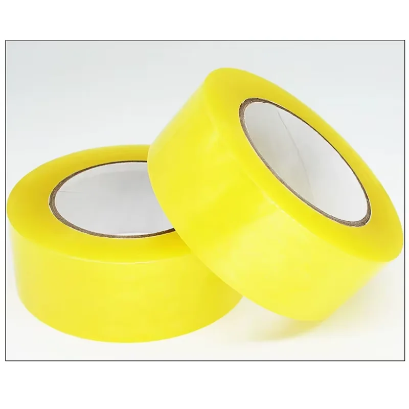 (2개)48mm * 110M 투명 노란색, 투명 흰색 테이프, 대형 롤 및 두꺼운 상자 밀봉용 특급 포장용