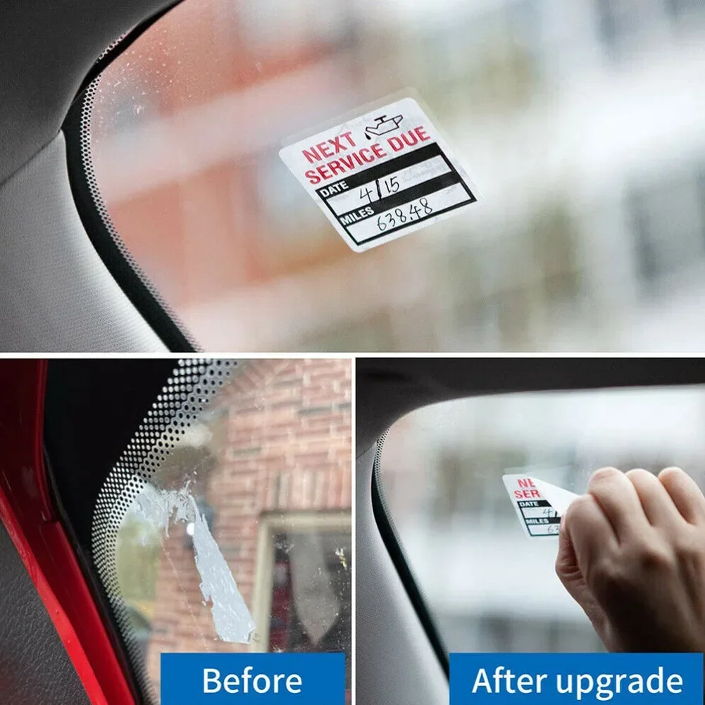 Oil Change Sticker Tools 2*2inch 300pcs/Roll Clear Lite Sticker Oil Change Service Reminder Replacement Static Cling