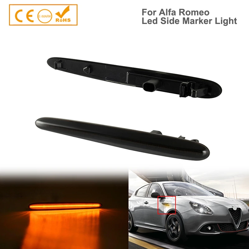 

2Pcs Dynamic LED Side Marker Turn Signal Blinker Light For Alfa Romeo Giulietta 940 10-21 Juliet Sprint Veloce Canbus Error Free