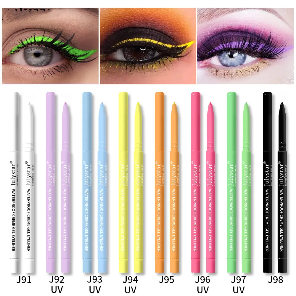 

Флуоресцентная подводка для глаз для Хэллоуина, цветные ручки с УФ-лампами, цветная краска для лица на Хэллоуин, Косметика для макияжа глаз