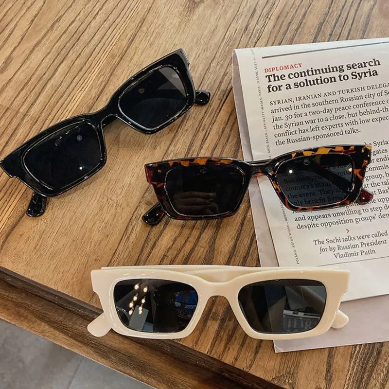 Rectangle Vintage Sunglasses For Women Retro Designer Cat Eye Style_voghion.com
