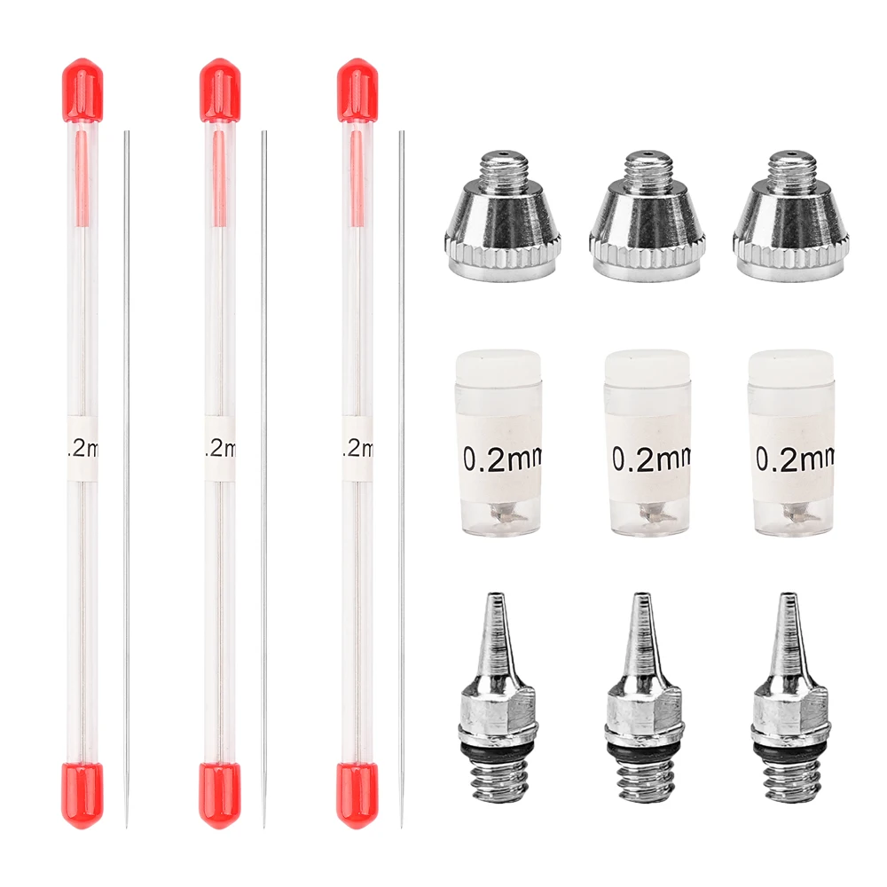 1/3pcs set 0.2/0.3/0.5mm Airbrush Nozzle Needle Airbrushes Spray Gun Spraying Paint Sprayer Replacement parts Tool Accessories