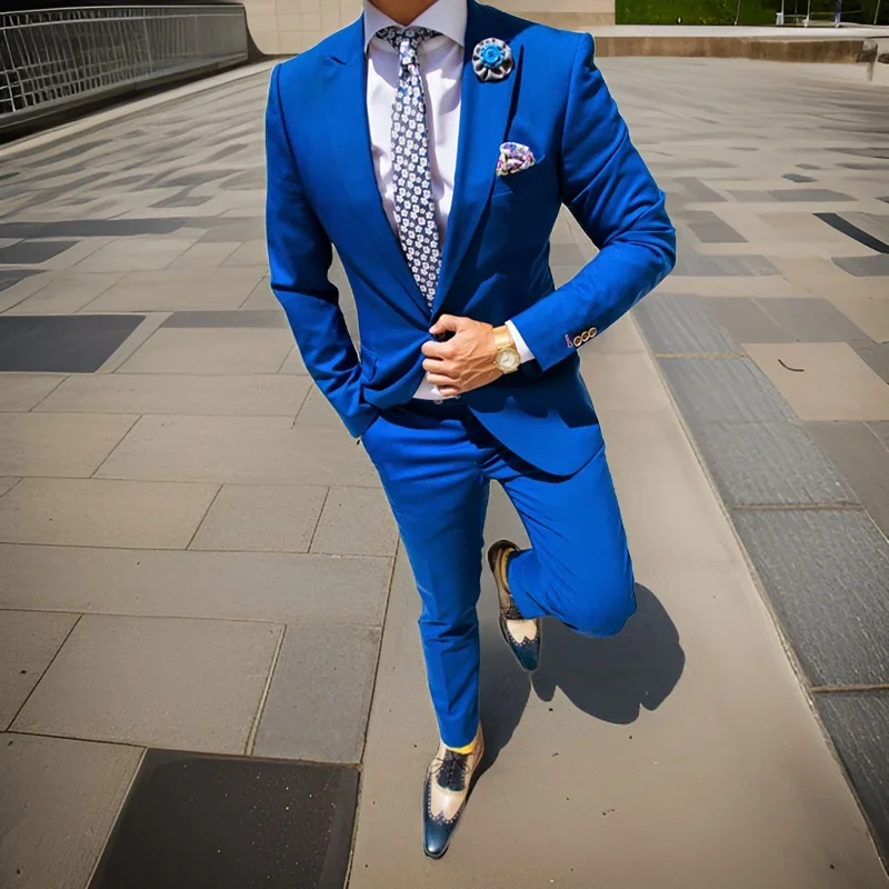 

Italian Style Wedding Suits for Men Single Breasted Slim Fit 2 Pcs Groom Tuxedos Groomsman Party Suit Custom 2024 New Arrival