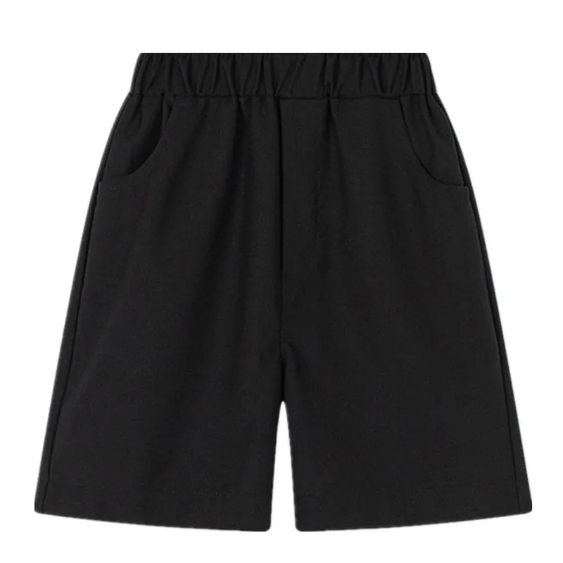Boys Summer Casual Shorts School Uniform Formal Kids Elastic Waist Sport Short Pants 2-15 Years