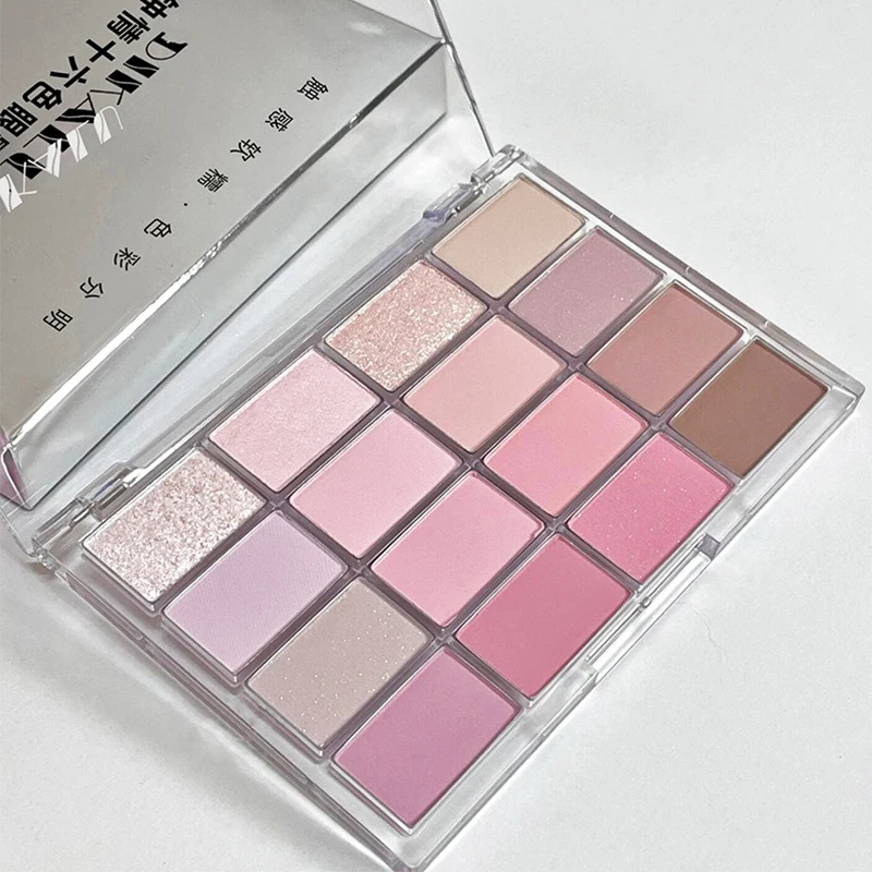 Eyeshadow Palette 16Color eye shadow eye shadow plate Coffee Brown Glitter Shimmer Pearly Matte Blush Long-lasting Lying Silkworm Eye Shadow Contour Make Up