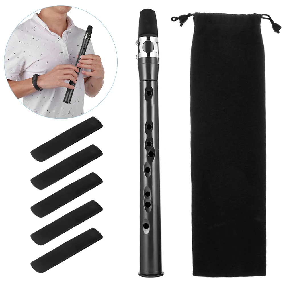 Mini Saxophone Portable Little Saxophone Mini Pocket ABS Bb with Alto Mouthpiece 5 Reeds Woodwind Instruments