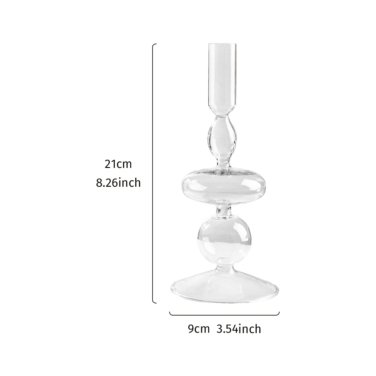 1PC, simple glass candlestick for home decoration, made of glass, suitable for desktop decoration in homes, weddings, etc