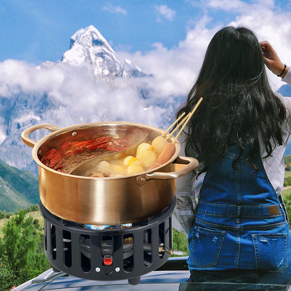 21000W Electronic Ignition Gas Stove with Adapter Windproof Camping Stove Metal Barbecue Burner Cookware Cooking Accessory 3 21000W Electronic Ignition Gas Stove with Adapter Windproof Camping Stove Metal Barbecue Burner Cookware Cooking Accessory 3