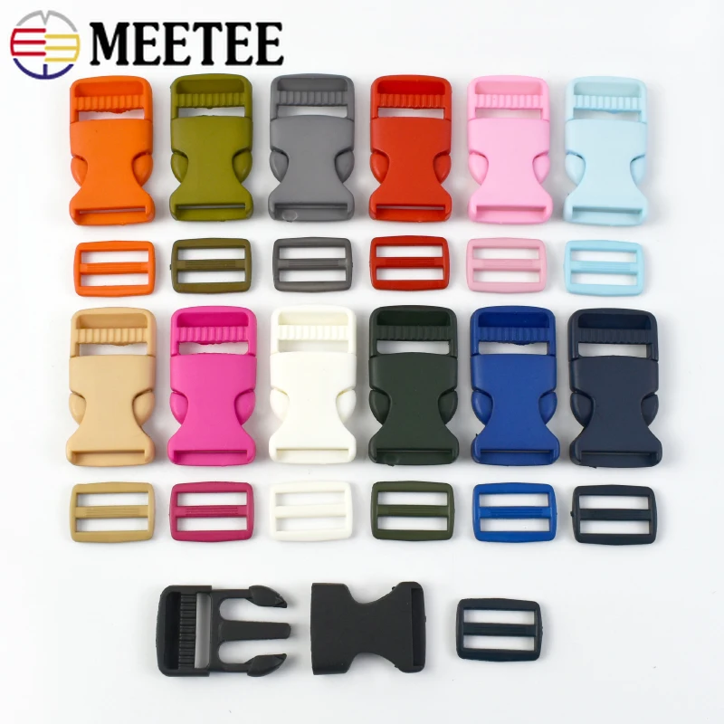 

5/10Sets 15/20/25mm Plastics Buckle Side Release Buckles Backpack Strap Adjust Clasp Closures for Bags DIY Hardware Accessories