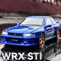 1:32 JDM Subaru Impreza STI WRX Alloy Car Model Sound and Light Pull Back Children's Toy Collectibles Birthday gift 1