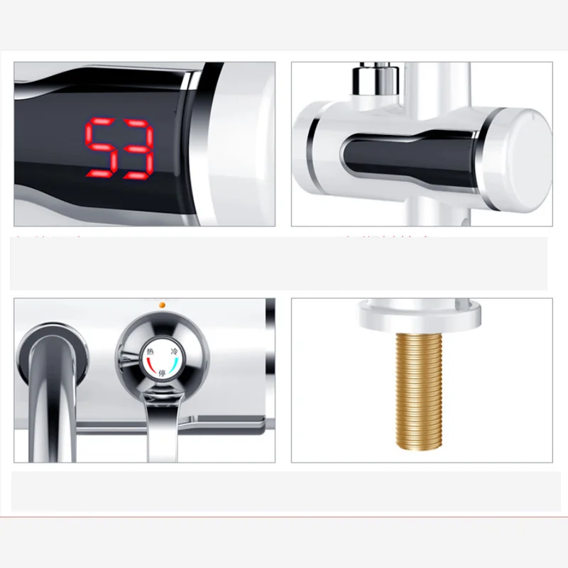 Heater Cold Heating Faucet Tankless Instantaneous Water Heater Electric Kitchen Water Heater Tap Instant Hot Water Faucet 3