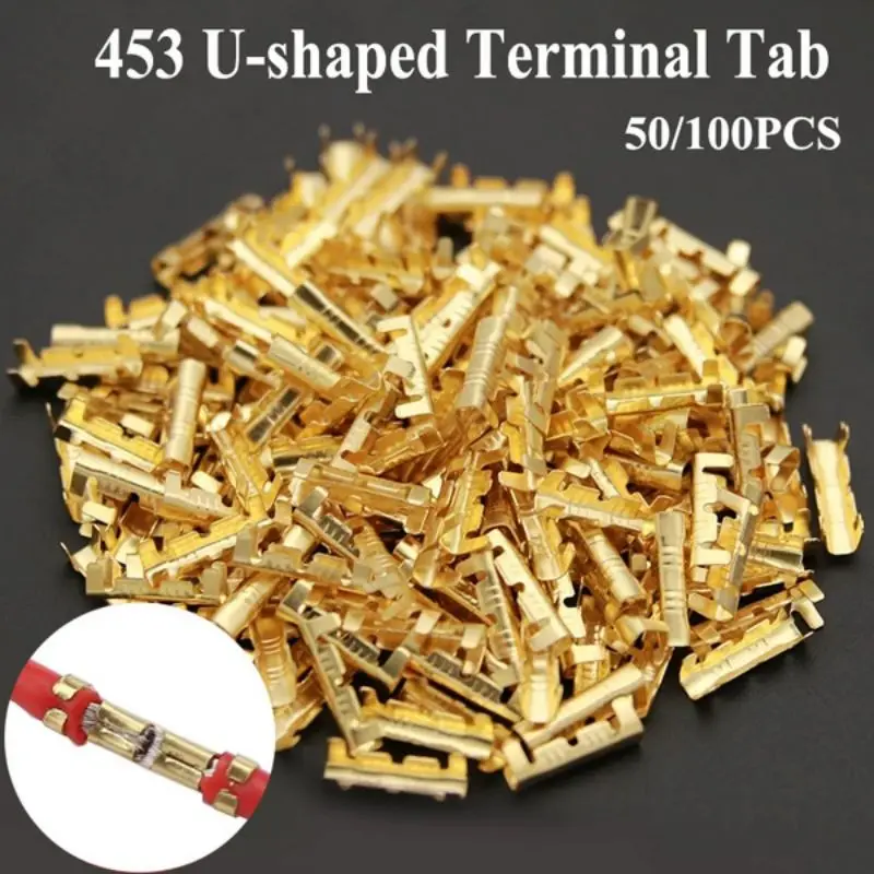 U자형 전기 구리 버클 와이어 커넥터 터미널, 200PCs, 0.5-1.5 mm²