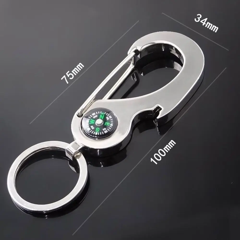 Creative Tool Compass Multi-function Car Keychain Opener Keyfob Key Rings
