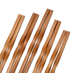 Eco - Friendly Bamboo Chopsticks Set - Deluxe Carbonized Finish, 5 - Pair Dining Collection (24cm) (5Pairs)