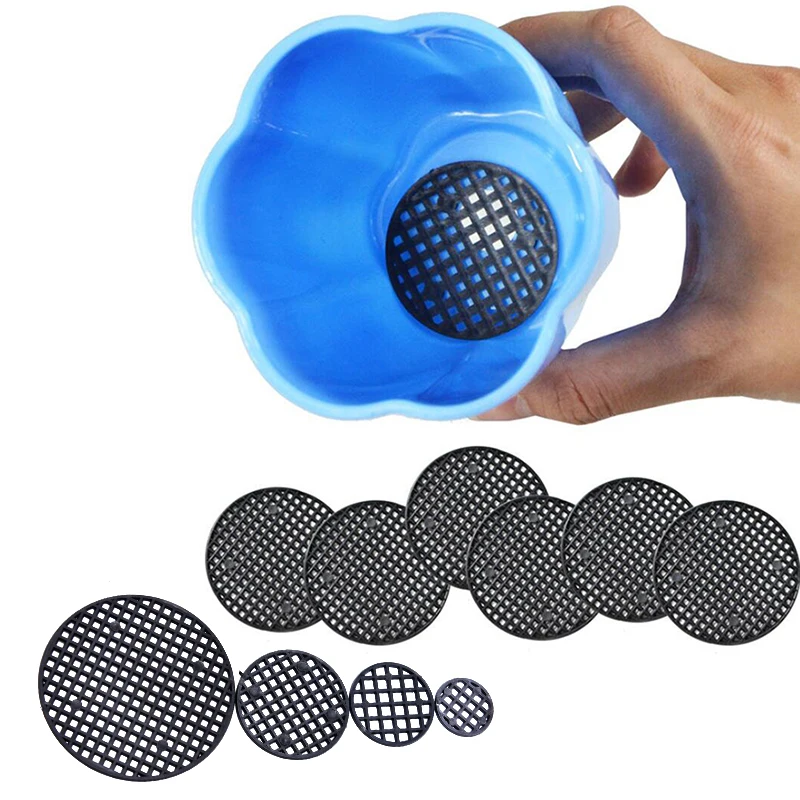 Flower Pot Mesh Pad 10pcs Round Flowerpot Mesh Pad Breathable Leakproof Bottom Grid Mat With Drainage Hole Protection Durable Bonsai Home