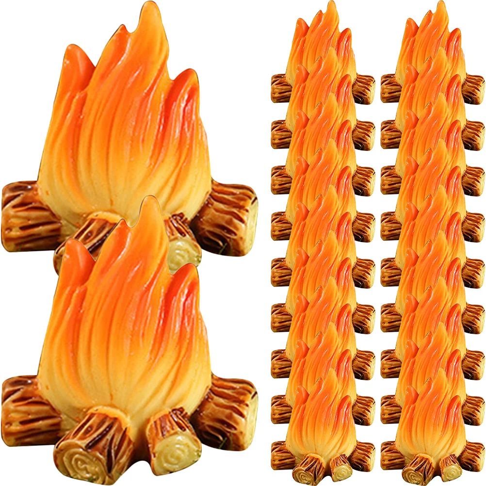 

Miniature Campfire Dollhouse Fire Ornament Decor Resin Fire Model Handicraft Fake Fire Kids Pretend Toy Resin Bonfire