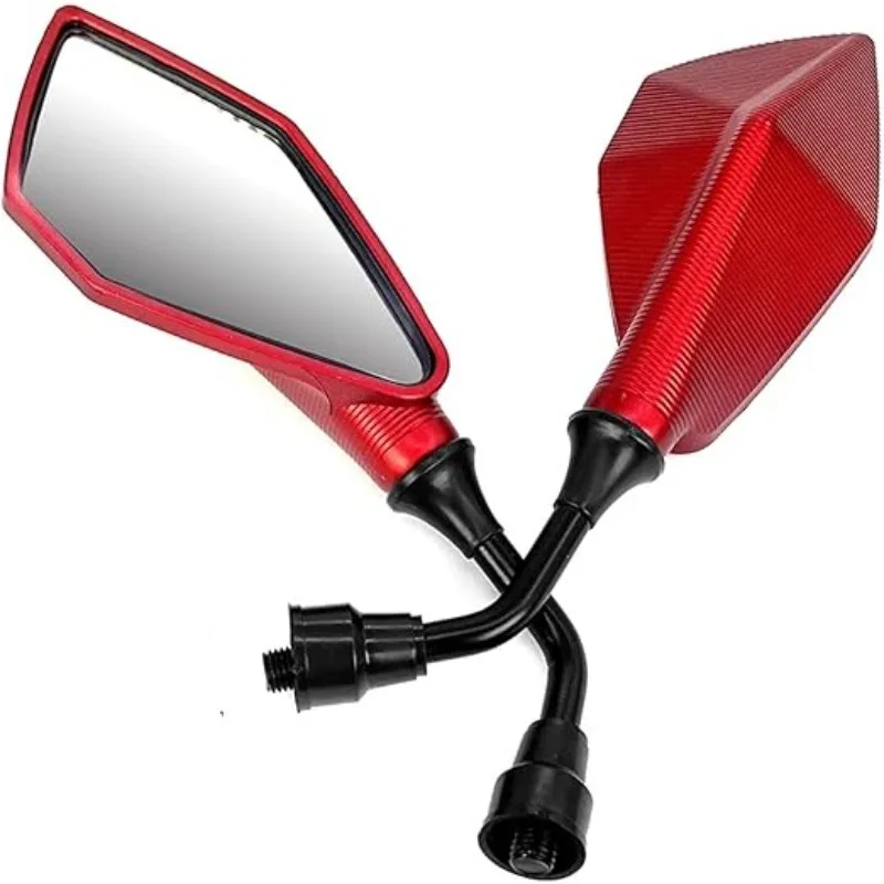 2 stücke 10mm Motorrad Rückspiegel Weitwinkel Einstellbar Fahrrad Lenker Seite Flexible Rückspiegel – Detail 7