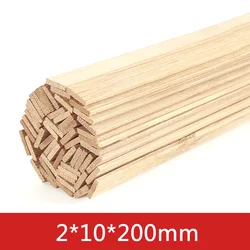 Crafting Wooden Strips: Premium Square Unfinished Wood Pins for DIY Projects and Handicrafts (2x10x200mm 50pcs)