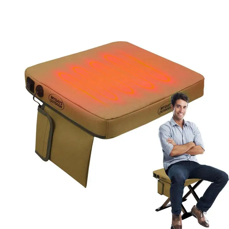 Portable Anti-Slip Stadium Thermal Seat Pad Detachable Cover Fishing Chair Upgrade Heated Seat Cushion 3 Adjustable Modes