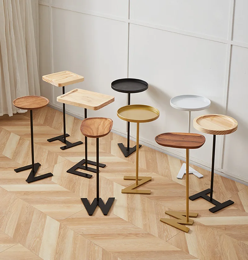 

Mini Solid Wood Bedside Narrow Angle Table Living Room Sofa Small Table Can Be Moved Light Luxury Balcony Coffee Table