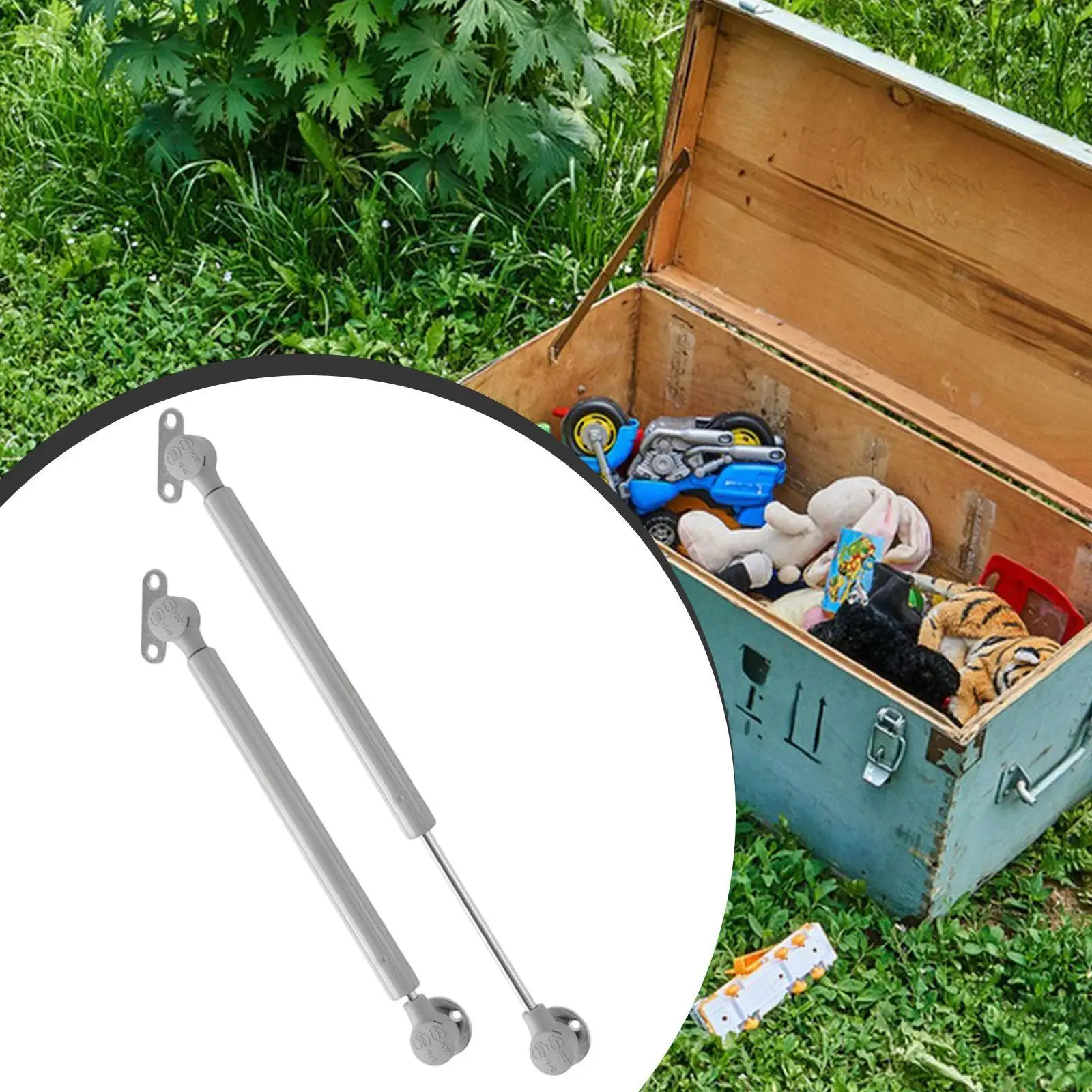 2x Toy Box Hinges Flat Lid Support Hinges Easy Installation Gas Strut Spring Hinge for Treasure Box Chest Boxes