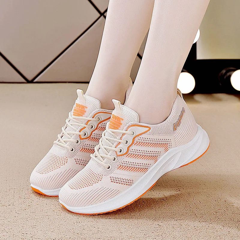 

2023 Running Shoes Ladies Breathable Sneakers Summer Light Mesh Air Cushion Women's Sports Shoes Outdoor Lace Up Training Shoes